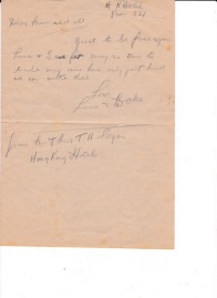 Dad first post-war note